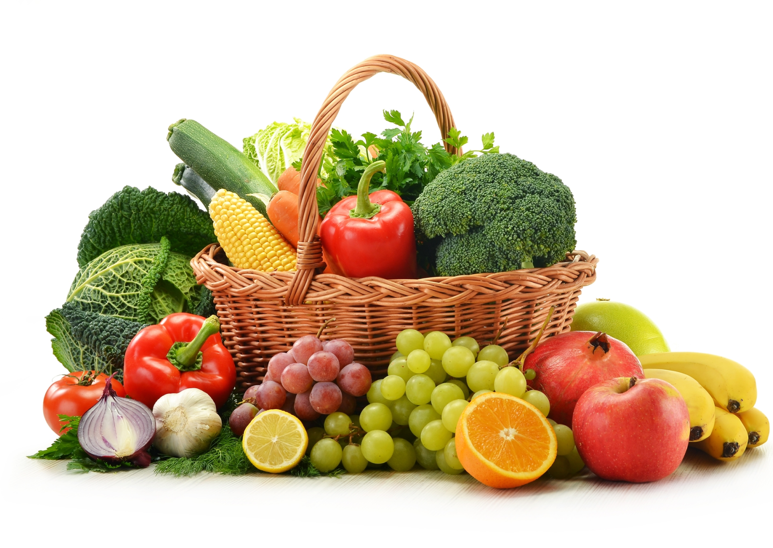 basket of fruit and vegetables